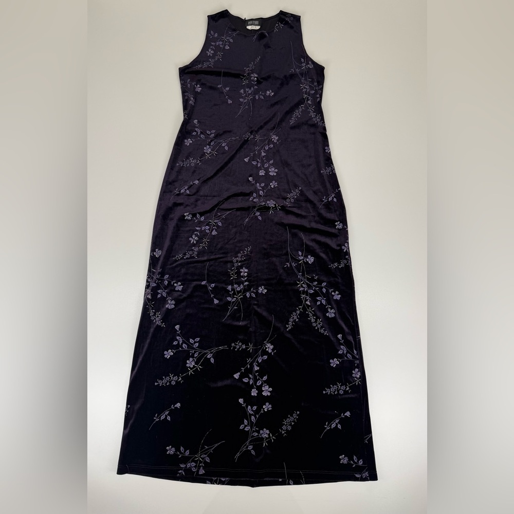 VTG Y2K Byer Studio Size 10 Maxi Dress Purple Grunge Fairy Goth Prom Burnout